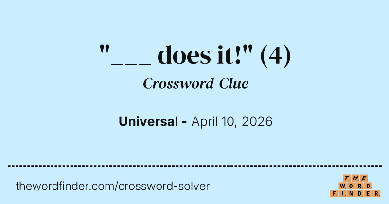 "___ does it!" crossword clue image