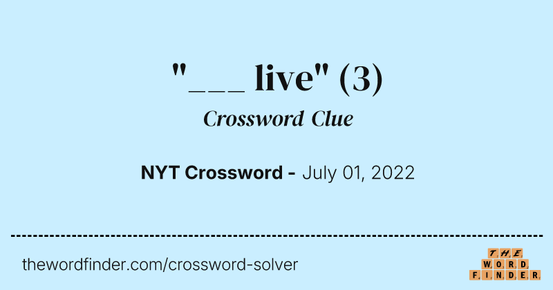 "___ live" crossword clue image