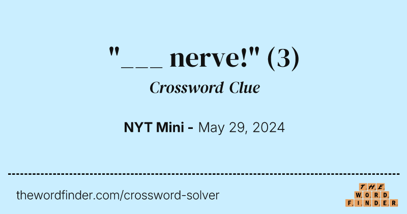 "___ nerve!" crossword clue image