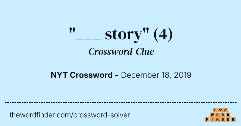"___ story" crossword clue image