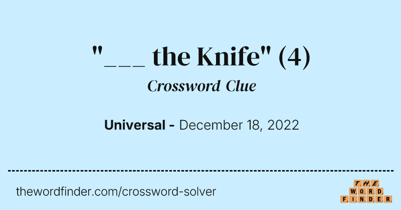 "___ the Knife" crossword clue image