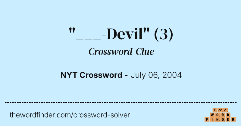 "___-Devil" crossword clue image