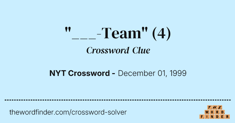 "___-Team" crossword clue image