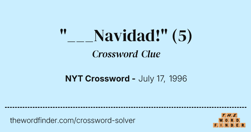"___Navidad!" crossword clue image