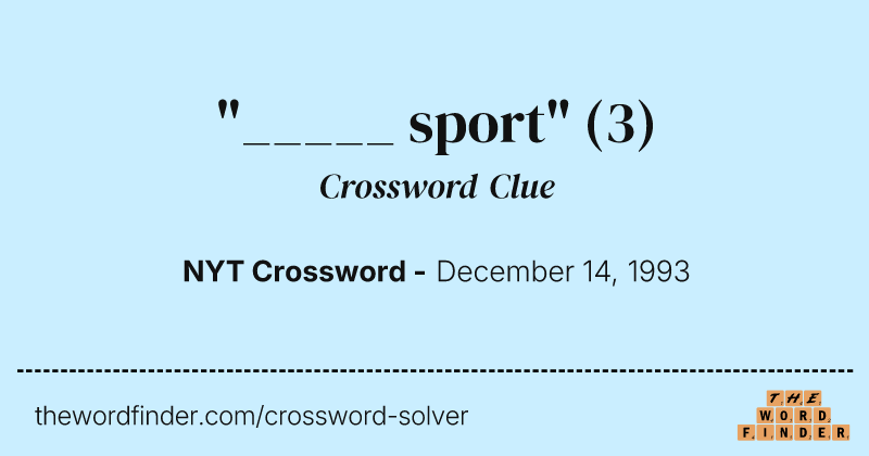 "_____ sport" crossword clue image