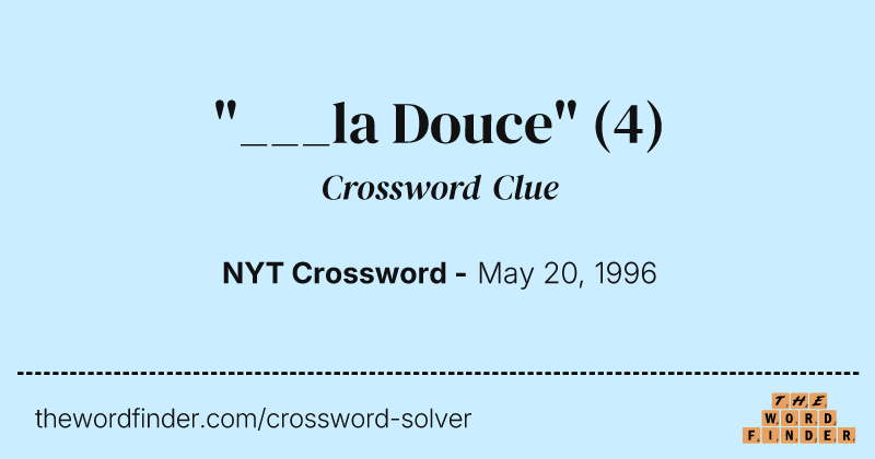 "___la Douce" crossword clue image