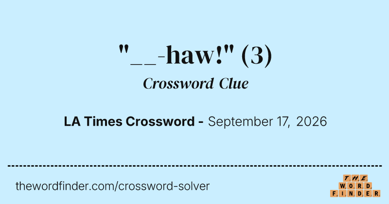 "__-haw!" crossword clue image