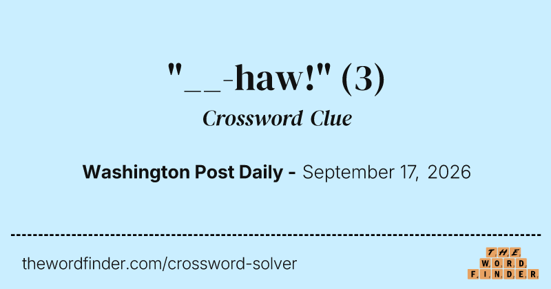 "__-haw!" crossword clue image