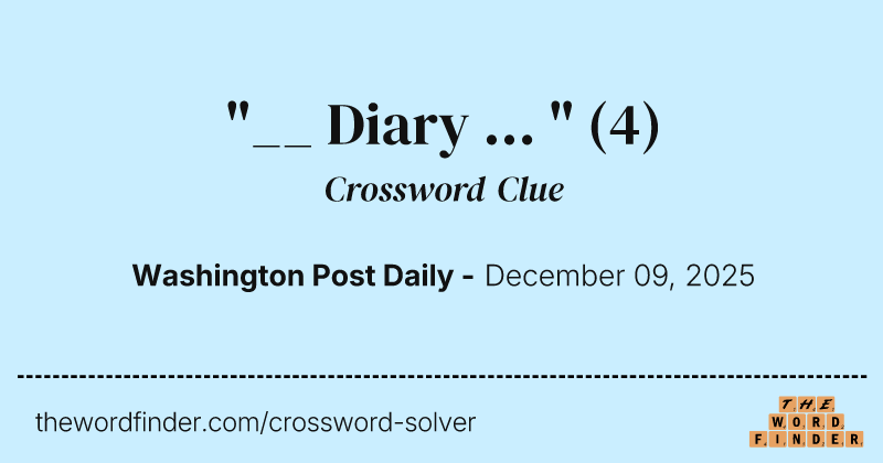"__ Diary ... " crossword clue image