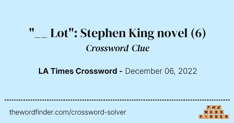 "__ Lot": Stephen King novel crossword clue image