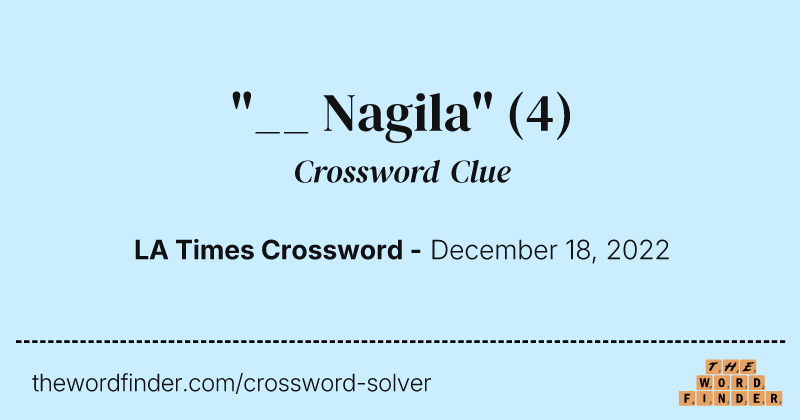 "__ Nagila" crossword clue image
