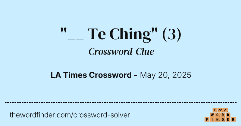 "__ Te Ching" crossword clue image