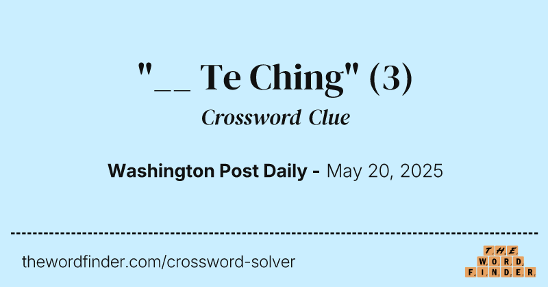 "__ Te Ching" crossword clue image