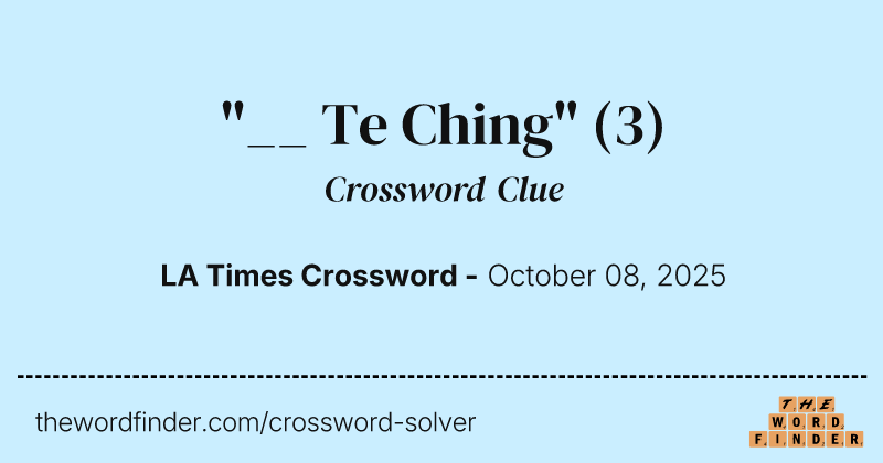 "__ Te Ching" crossword clue image
