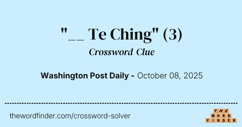 "__ Te Ching" crossword clue image