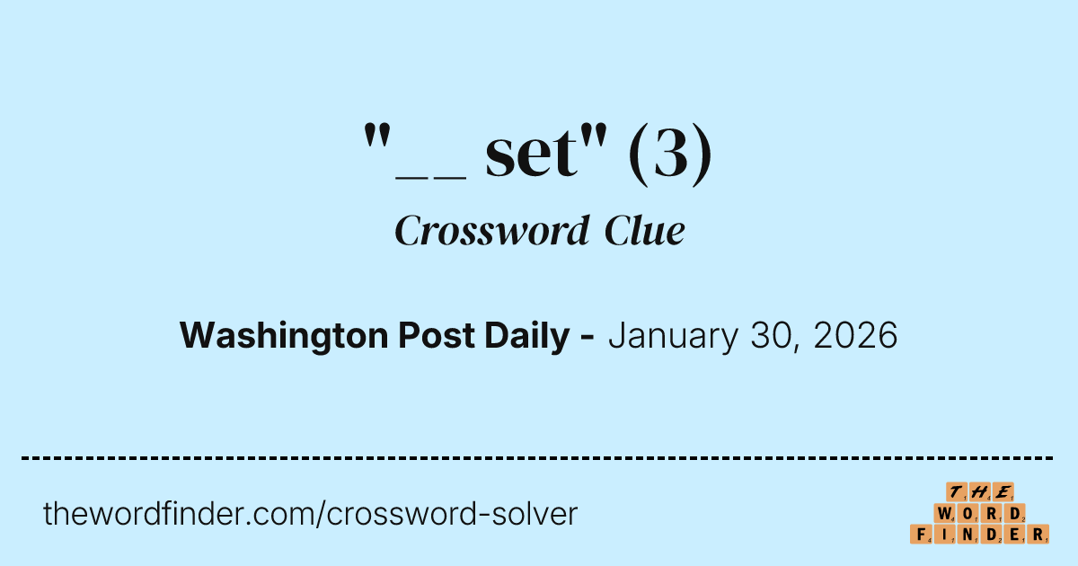 set" — Crossword Clue