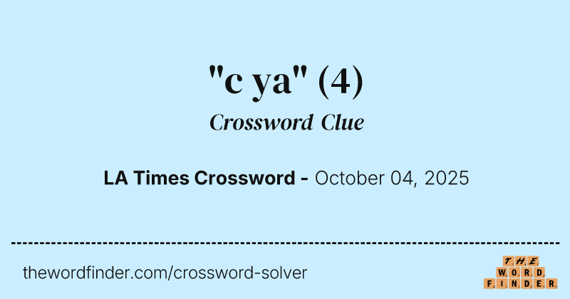 "c ya" crossword clue image