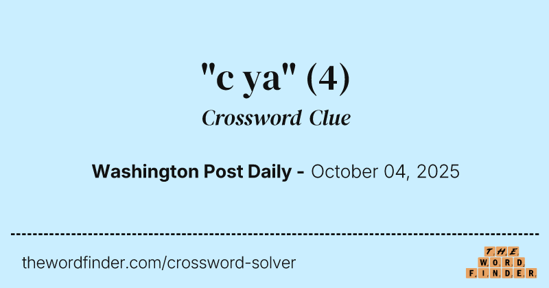 "c ya" crossword clue image