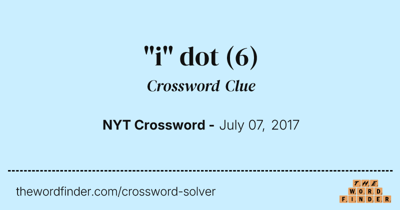 "i" dot crossword clue image