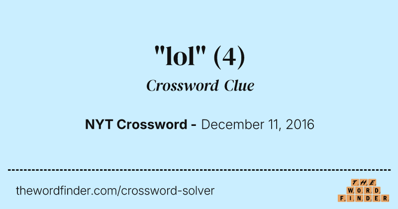 "lol" crossword clue image
