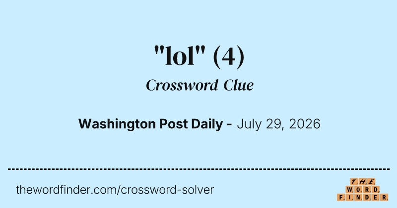 "lol" crossword clue image