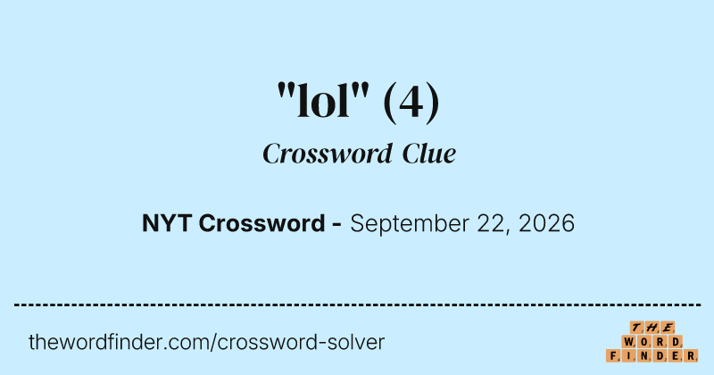 "lol" crossword clue image