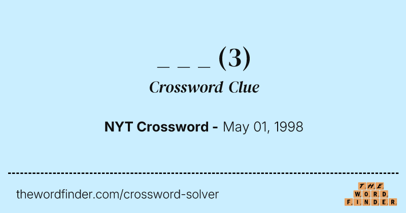 _ _ _ crossword clue image