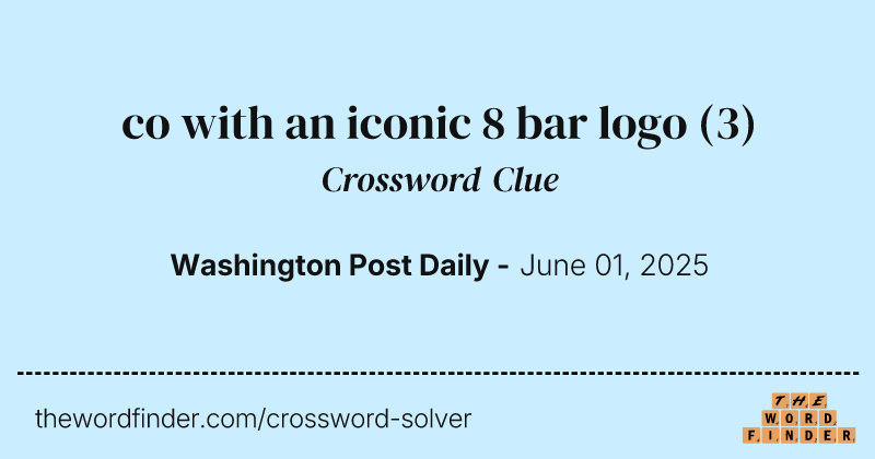 co with an iconic 8 bar logo crossword clue image