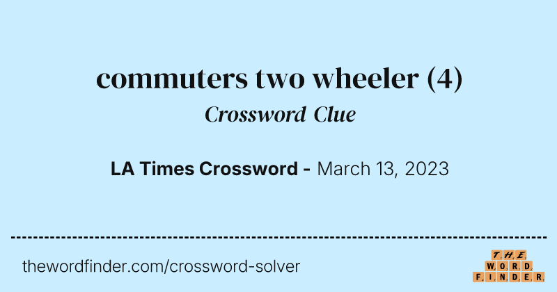 commuters two wheeler crossword clue image