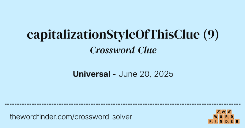 capitalizationStyleOfThisClue crossword clue image