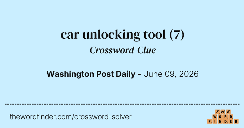 car unlocking tool crossword clue image