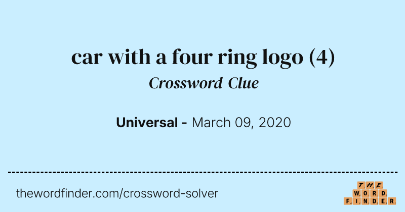 car with a four ring logo crossword clue image
