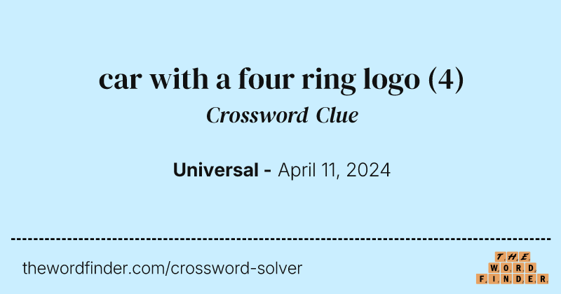 car with a four ring logo crossword clue image