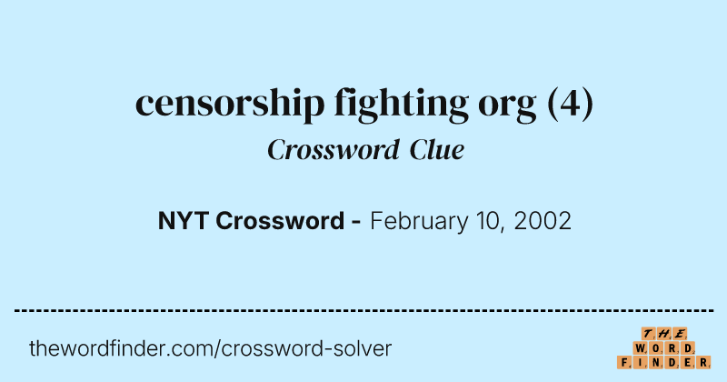 censorship fighting org crossword clue image