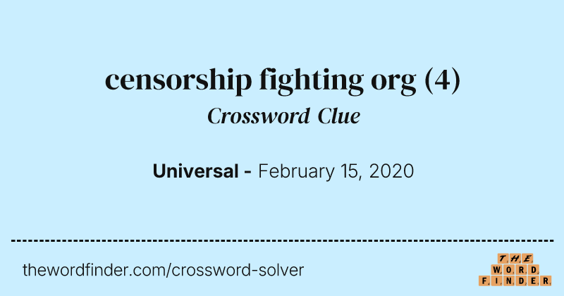 censorship fighting org crossword clue image
