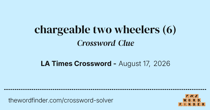 chargeable two wheelers crossword clue image