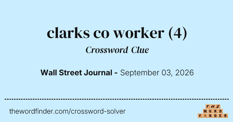 clarks co worker crossword clue image