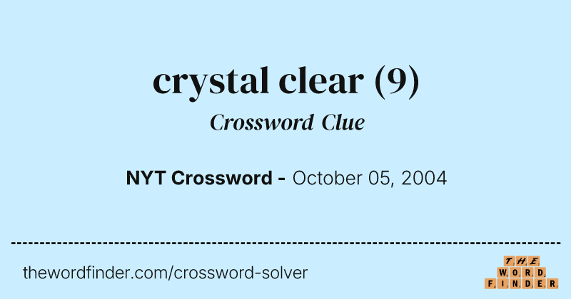 crystal clear crossword clue image