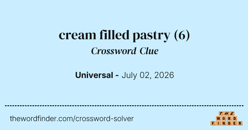 cream filled pastry crossword clue image