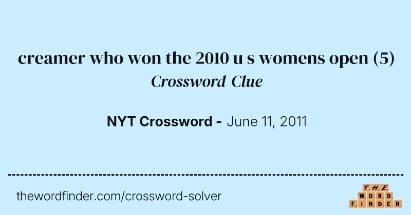 creamer who won the 2010 u s womens open crossword clue image