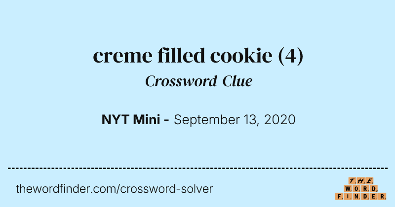 creme filled cookie crossword clue image