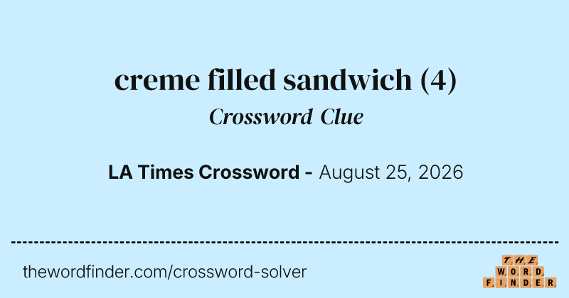 creme filled sandwich crossword clue image
