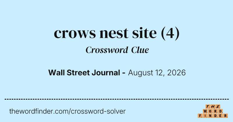 crows nest site crossword clue image