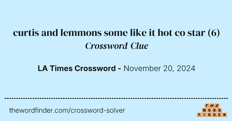 curtis and lemmons some like it hot co star crossword clue image