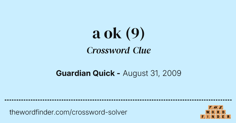 a ok crossword clue image