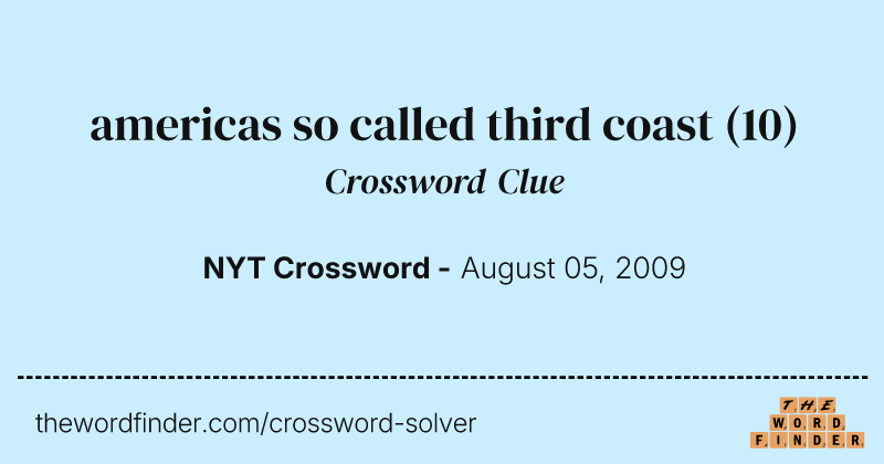 americas so called third coast crossword clue image
