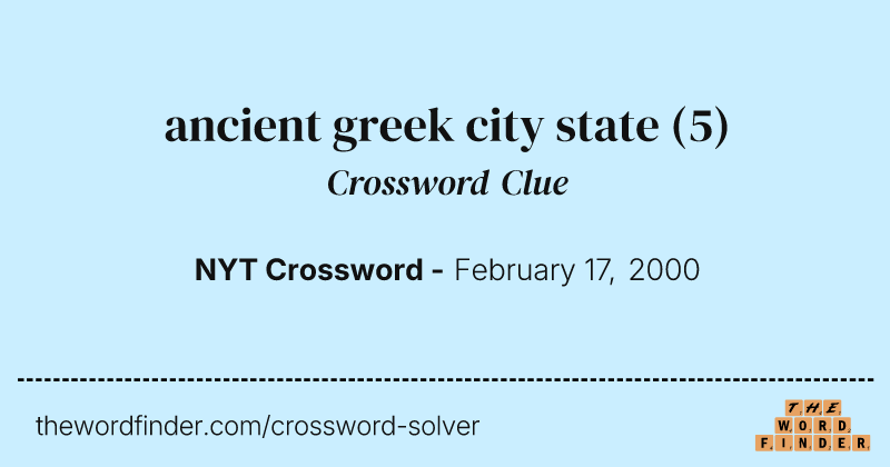 ancient greek city state crossword clue image