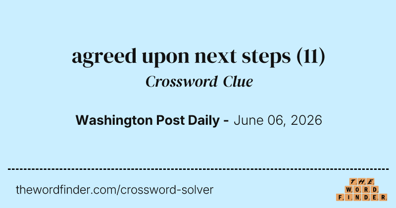 agreed upon next steps crossword clue image