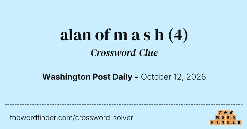 alan of m a s h crossword clue image