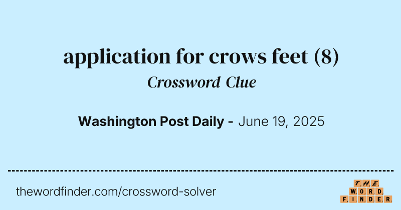 application for crows feet crossword clue image